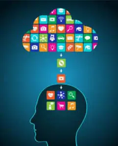 Cloud of brain training apps effecting a brain